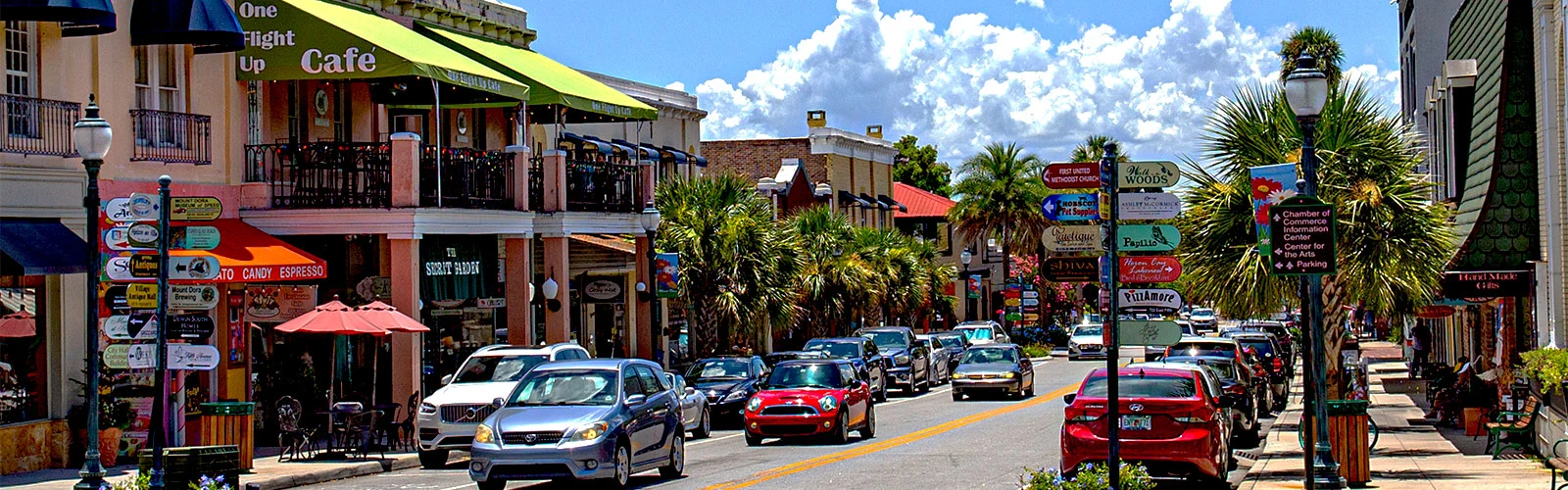Shops and local businesses in downtown Mount Dora